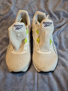 Reebok  White Sneakers with Neon Green Accents